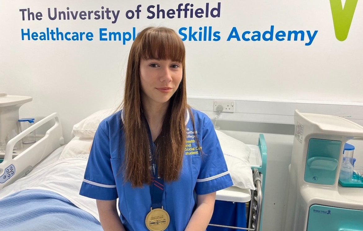 Health and social care student celebrates WorldSkills UK gold medal win